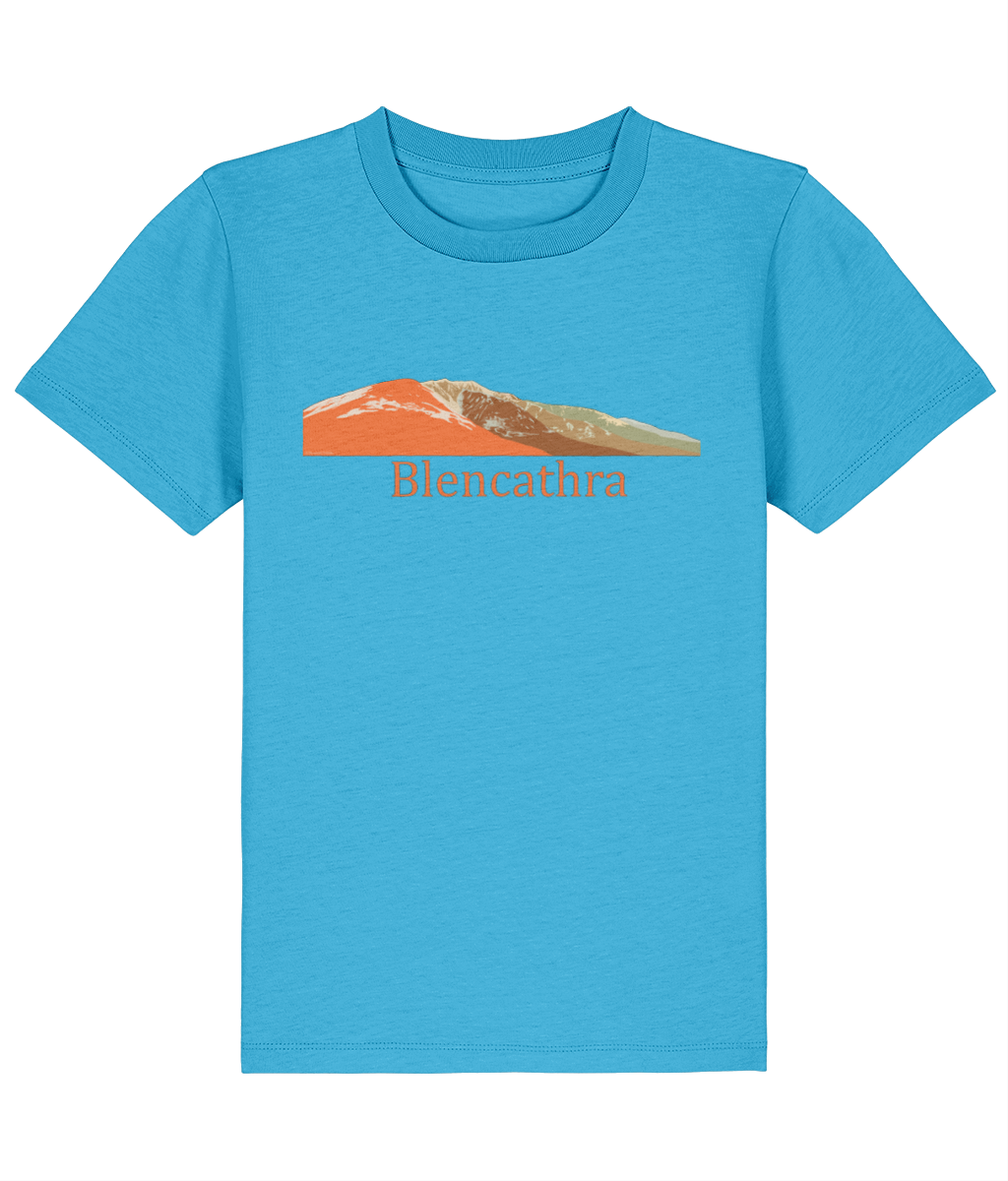 Lake District Kid's T-Shirt Blencathra, Front, Aqua Blue