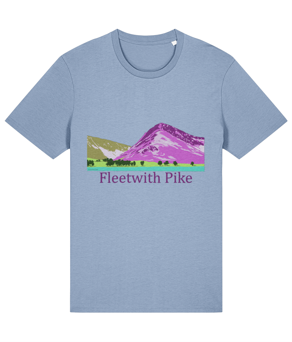 Lake District, Men's T-Shirt Fleetwith Pike, Front, Sky Blue