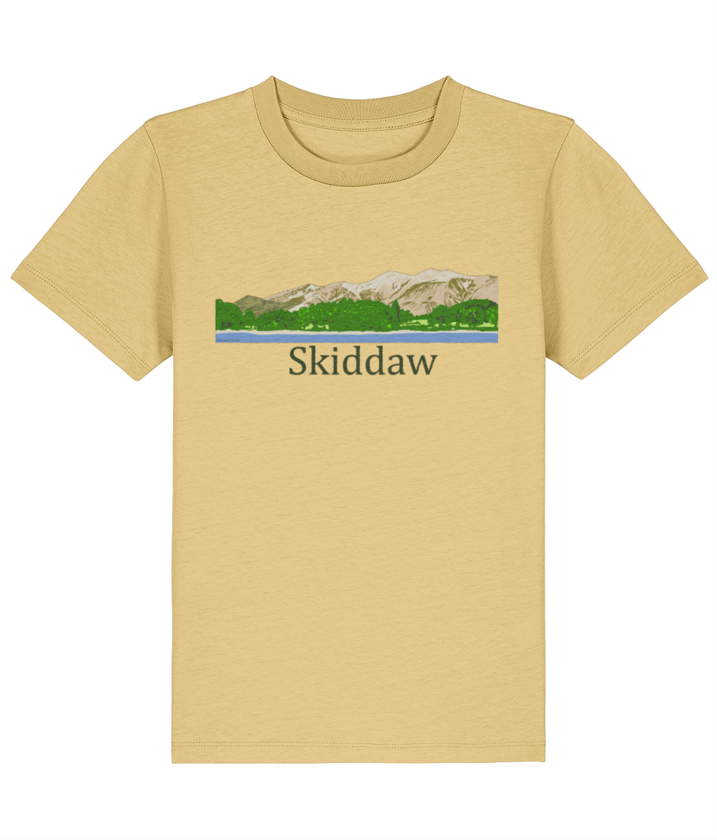 Lake District Kid's T-Shirt Skiddaw, Front, Viva Yellow