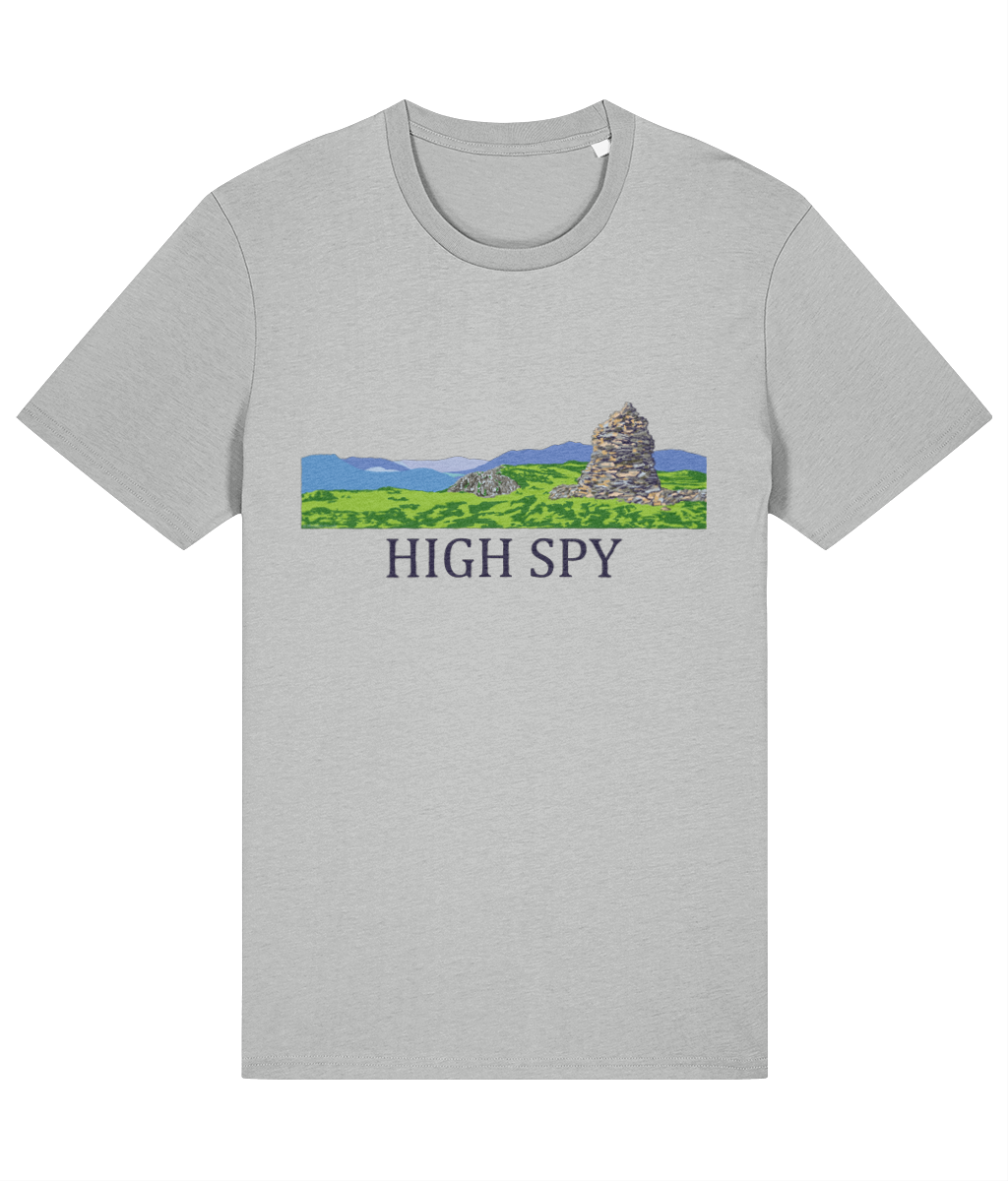 Lake District Men's T-Shirt High Spy, Front, Heather Grey
