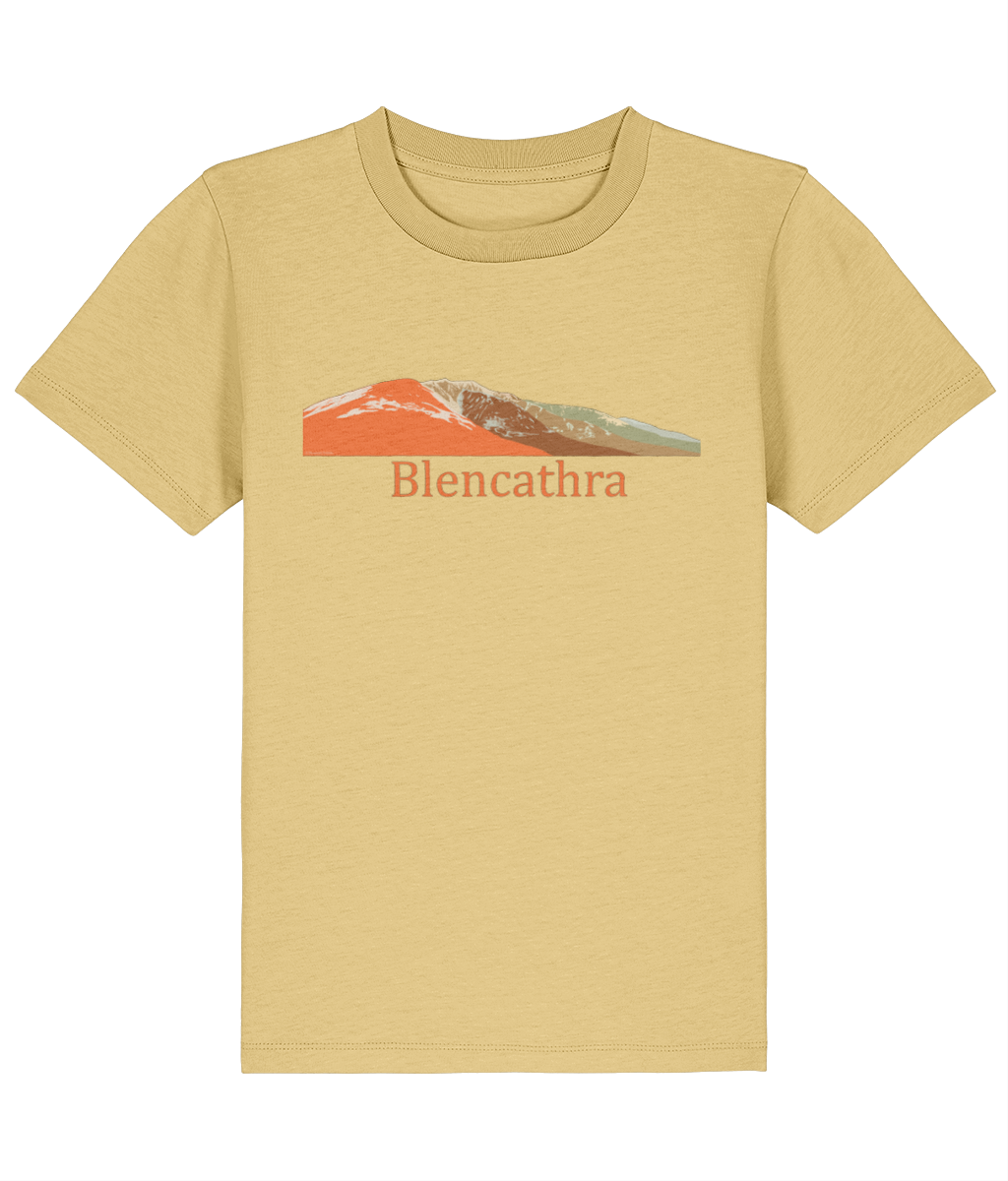 Lake District Kid's T-Shirt Blencathra, Front, Viva Yellow