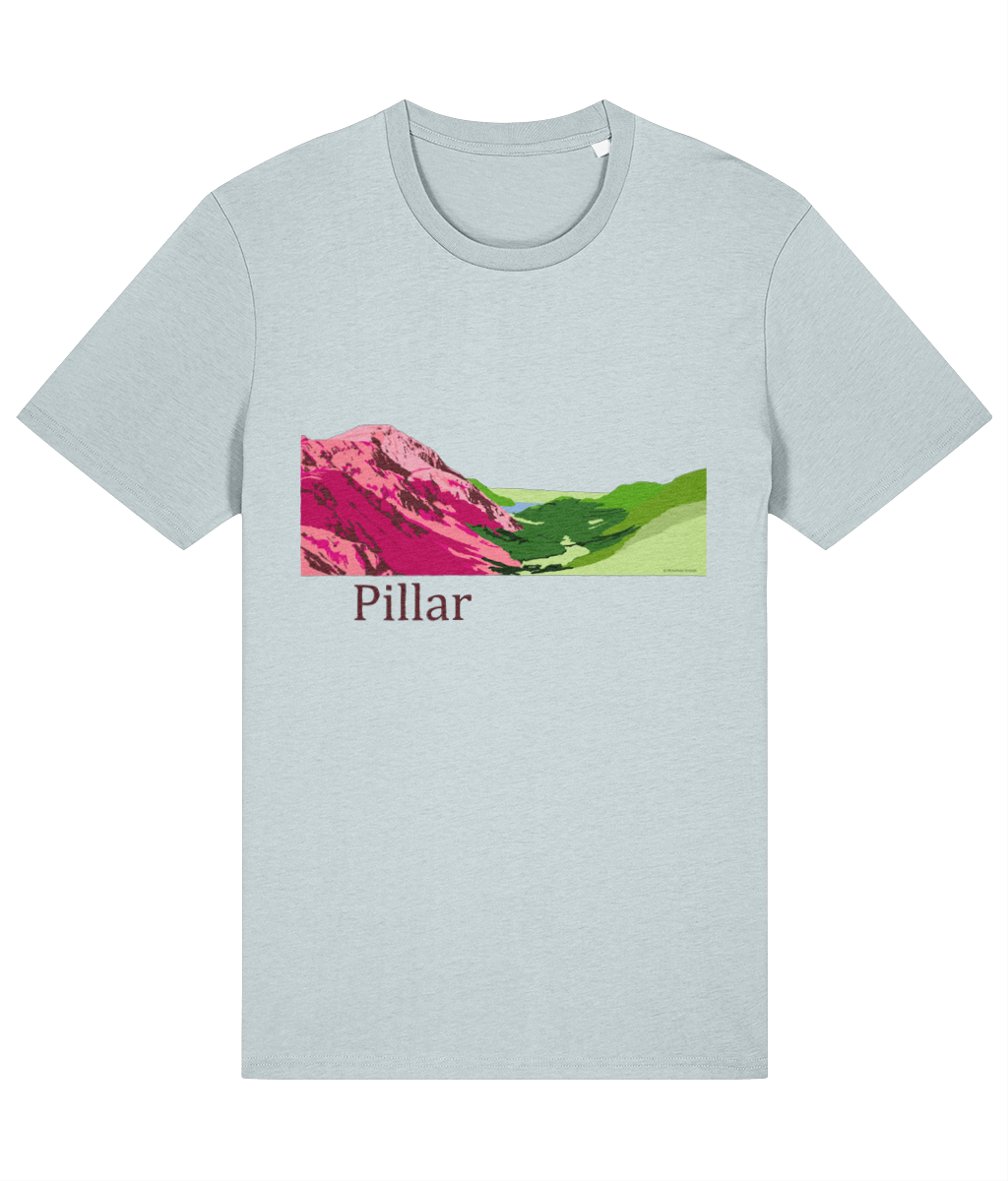 Lake District, Men's T-Shirt Pillar, Front, Blue Ice