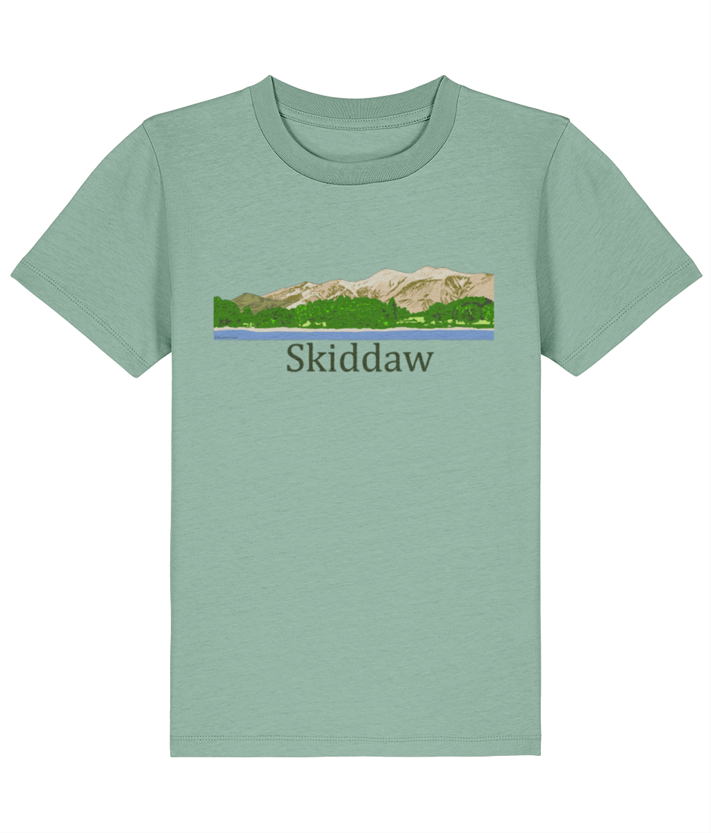 Lake District Kid's T-Shirt Skiddaw, Front, Aloe