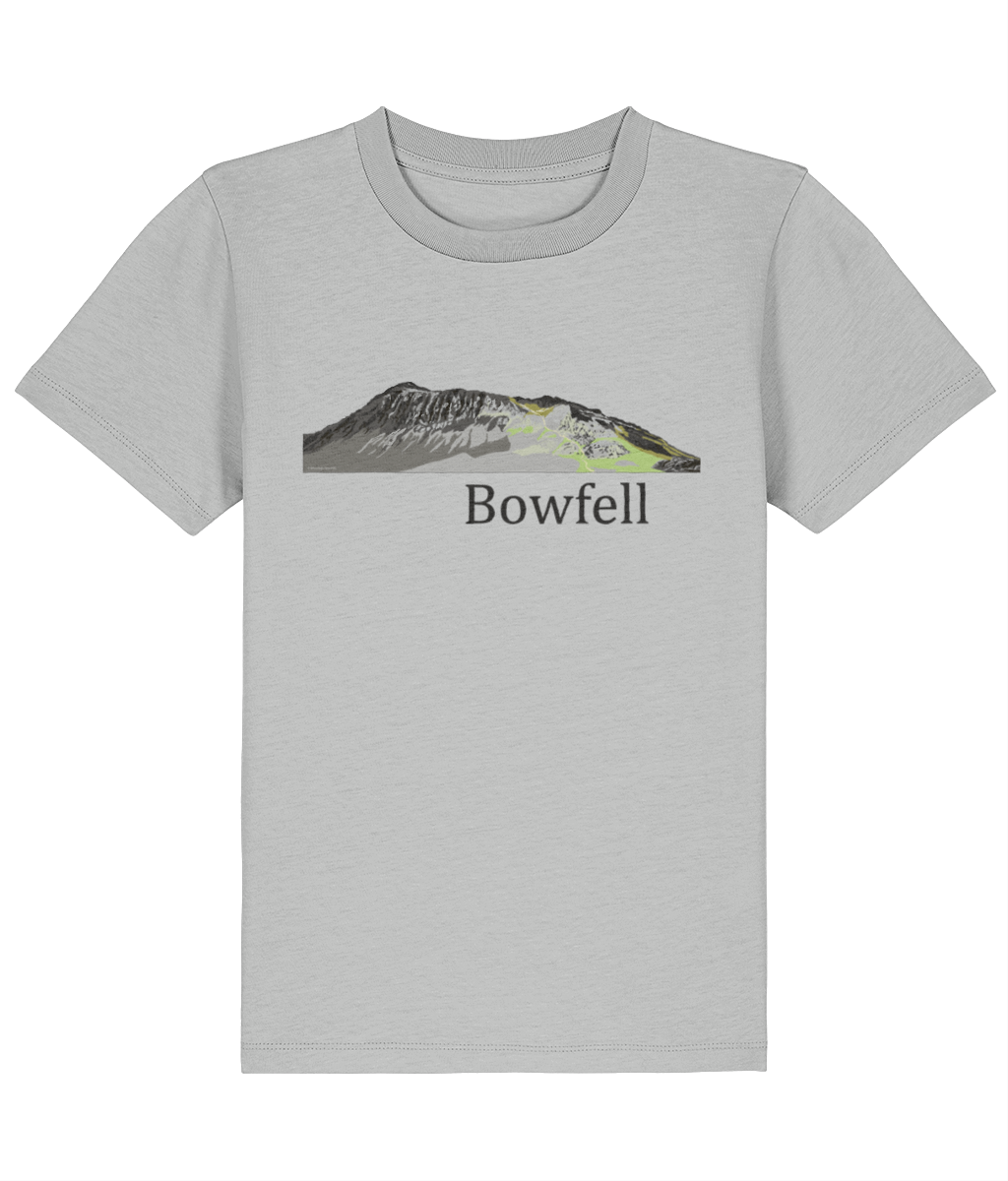 Lake District Kids's T-Shirt Bowfell, Front, Heather Grey