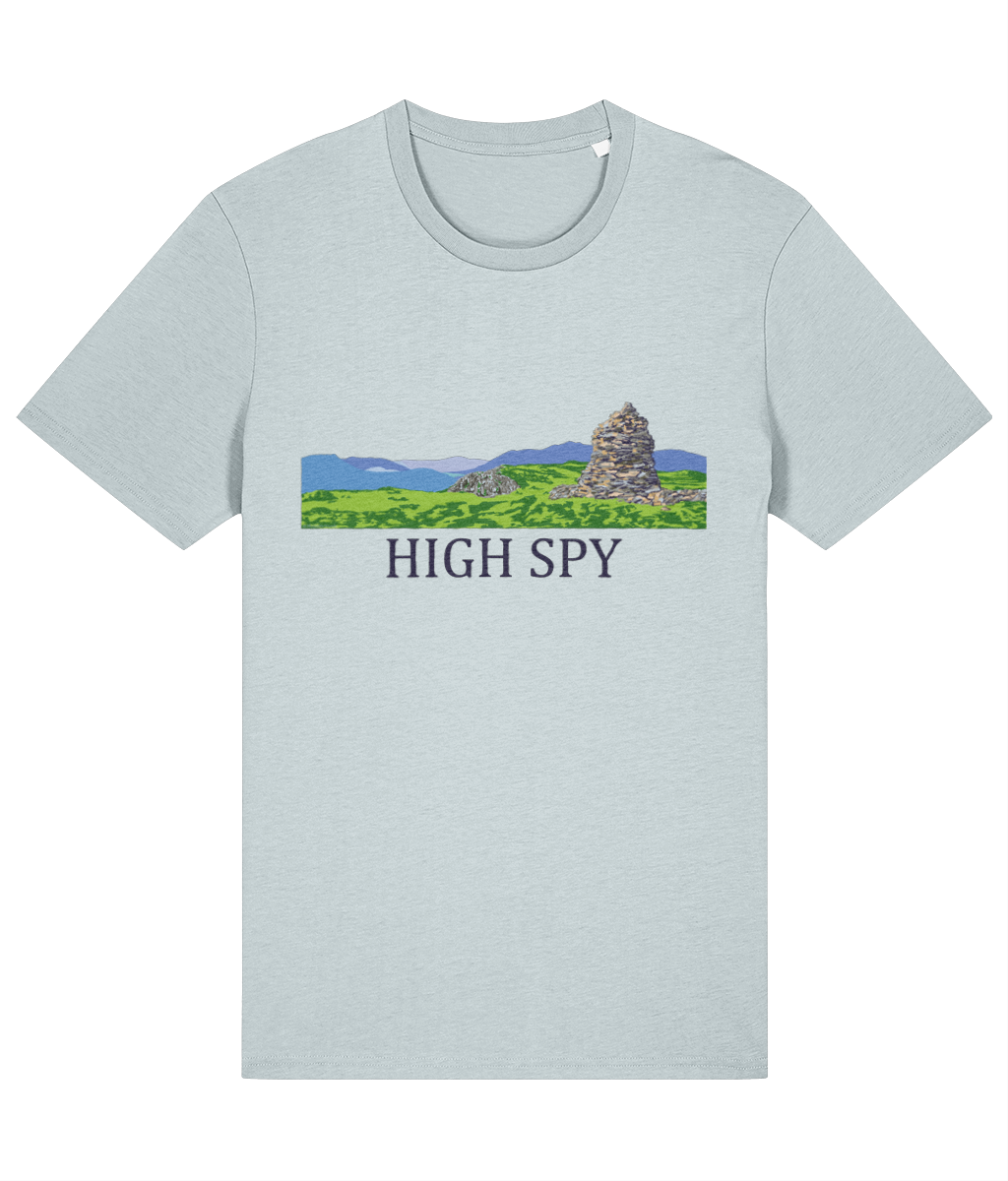 Lake District Men's T-Shirt High Spy, Front, Blue Ice