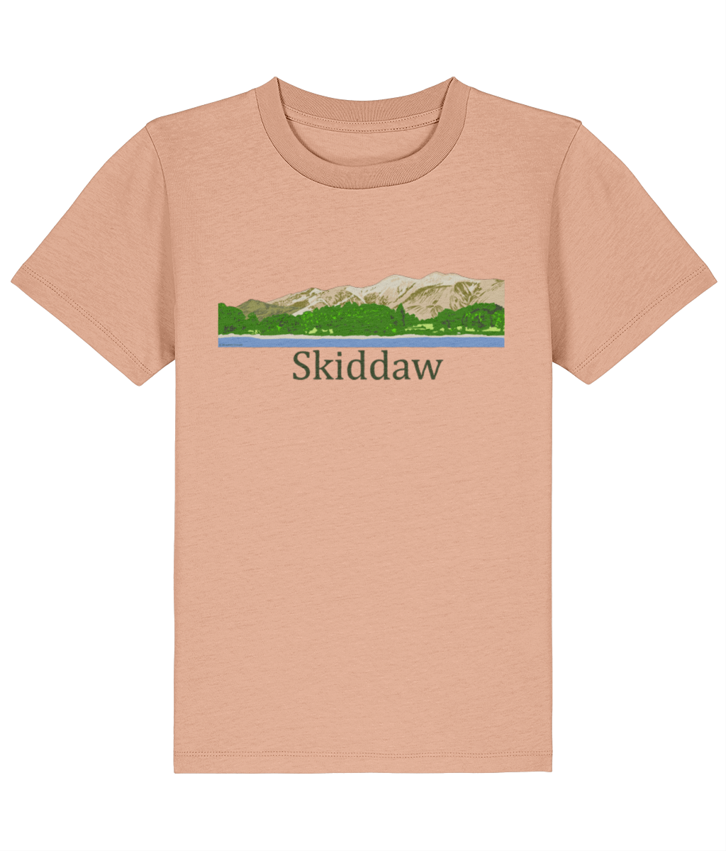 Lake District Kid's T-Shirt Skiddaw, Front, Fraiche Peche